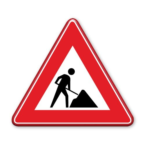 Onder constructie verkeersbord
